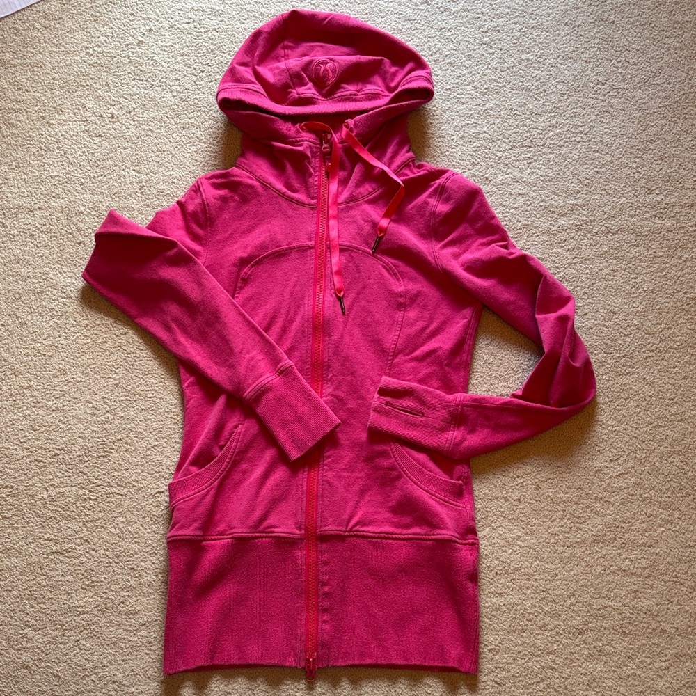 Lululemon Women's Long Zip Hoodie Jacket - Hot Pink